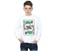 DC Comics Boy's Chibi Joker Playing Card Sweatshirt in White | Size: 5-6 Years DC Comics White 5-6 Years