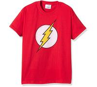 DC Comics Boy's Distressed Flash Logo - Boys T-Shirt T Shirt, Red, 9 Years UK