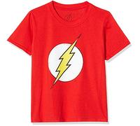 DC Comics Boys Distressed Flash Logo Short Sleeve T-Shirt, Red, 1-2 Years