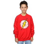 DC Comics Boys Flash Distressed Logo Sweatshirt 7-8 Years Red