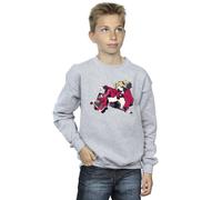 DC Comics Boy's Harley Quinn Rollerskates Sweatshirt in Grey | Size: 5-6 Years DC Comics Grey 5-6 Years