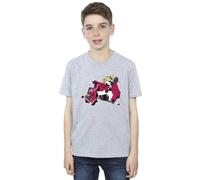 DC Comics Boy's Harley Quinn Rollerskates T-Shirt in Grey | Size: 7-8 Years DC Comics Grey 7-8 Years
