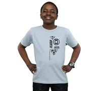 DC Comics Boy's Justice League Chest Icons T-Shirt in Grey | Size: 5-6 Years DC Comics Grey 5-6 Years