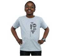 DC Comics Boy's Justice League Chest Icons T-Shirt in Grey | Size: 7-8 Years DC Comics Grey 7-8 Years
