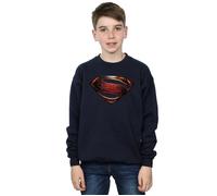 DC Comics Boy's Justice League Movie Superman Emblem Sweatshirt in Navy | Size: 7-8 Years DC Comics Navy 7-8 Years