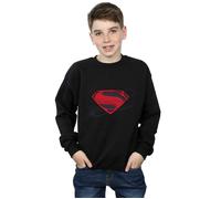 DC Comics Boy's Justice League Movie Superman Logo Sweatshirt in Black | Size: 9 Years DC Comics Black 9 Years