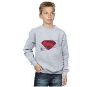 DC Comics Boy's Justice League Movie Superman Logo Sweatshirt in Grey | Size: 5-6 Years DC Comics Grey 5-6 Years