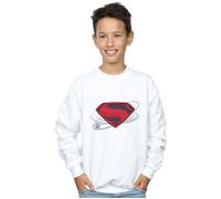 DC Comics Boy's Justice League Movie Superman Logo Sweatshirt in White | Size: 12-13 Years DC Comics White 12-13 Years