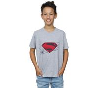 DC Comics Boy's Justice League Movie Superman Logo T-Shirt in Grey | Size: 9 Years DC Comics Grey 9 Years