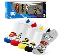 DC Comics Boys Liner Socks, Invisible No Show Stretchy Socks - Boys Gifts (White, 3.5-6.5 UK)