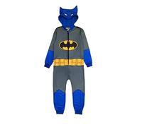 DC Comics Boys or Girls Batman Hooded Onesie with Detachable Cape, Blue/Grey, Age 2-8 Years