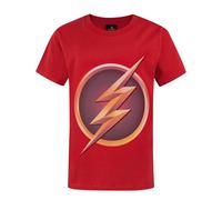 DC Comics Boys Red Batman Distressed Logo Short Sleeved T-Shirt - 7-8 Years