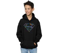 DC Comics Boy's Superman Floral Logo 1 Hoodie in Black | Size: 7-8 Years DC Comics Black 7-8 Years