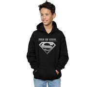 DC Comics Boys Superman Man Of Steel Shield Hoodie 5-6 Years Black