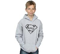 DC Comics Boys Superman Marble Logo Hoodie 7-8 Years Sport Grey