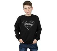 DC Comics Boy's Superman Marble Logo Sweatshirt in Black | Size: 9 Years DC Comics Black 9 Years