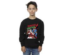 DC Comics Boy's Superman Santa Comic Sweatshirt in Black | Size: 12-13 Years DC Comics Black 12-13 Years