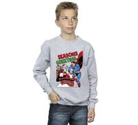 DC Comics Boy's Superman Santa Comic Sweatshirt in Grey | Size: 3-4 Years DC Comics Grey 3-4 Years