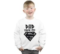 DC Comics Boy's Superman Super Dad Sweatshirt in White | Size: 9 Years DC Comics White 9 Years