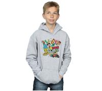 Absolute Cult DC Comics Boys Teen Titans Go Robin Montage Hoodie Sport Grey 9-11 Years