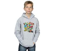 DC Comics Boys Teen Titans Go Robin Montage Hoodie Sport Grey 7-8 Years