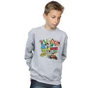 DC Comics Boys Teen Titans Go Robin Montage Sweatshirt Sport Grey 9-11 Years