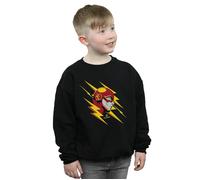 DC Comics Boy's The Flash Lightning Portrait Sweatshirt in Black | Size: 9 Years DC Comics Black 9 Years