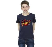 DC Comics Boy's The Flash Pillars T-Shirt in Navy | Size: 5-6 Years DC Comics Navy 5-6 Years