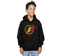 DC Comics Boys The Flash Running Emblem Hoodie Black 9-11 Years