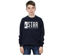 DC Comics Boy's The Flash Star Labs Sweatshirt in Navy | Size: 9 Years DC Comics Navy 9 Years