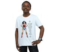 DC Comics Boy's Wonder Woman 84 Standing Logo T-Shirt in White | Size: 7-8 Years DC Comics White 7-8 Years