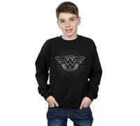 DC Comics Boy's Wonder Woman Star Shield Sweatshirt in Black | Size: 12-13 Years DC Comics Black 12-13 Years