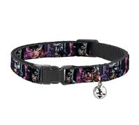 DC Comics Breakaway Cat Collar With Bell, Plastic Clip, Easy Adjustable, Batman Batgirl and Joker Comic Book Cover Face Close Ups Blac, 8.5 to 12 Inches 0.5 Inch Wide