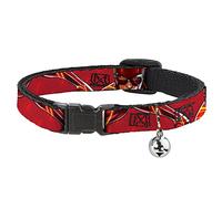 DC Comics Cat Collar, Breakaway Collar with Bell, The Flash 2023 Pose Close Ups Reds, 8.5 to 12 Inches 0.5 Inch Wide