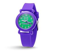 DC Comics Catwoman Watch for Kids Ages 4-7 - Featuring Luminous Mask Dial with Easy-Read Hour & Minute Hands - Cat Woman Watch Kids, DC Comics Toys - Purple Bezel with Purple Luminous Silicone Strap