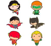 DC Comics Chibi Justice League Superheroes Mystery Enamel Pin Blind Box Series, Chibi Wonder Woman, Batman, Superman, Flash, Aquaman, or Green Lantern