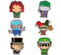DC Comics Chibi Villains Mystery Enamel Pin Blind Box Series, Penguin, Riddler, Poison Ivy, Mr. Freeze, Harley Quinn, or Joker