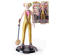 The Noble Collection Bendyfig Harley Quinn DC Comics Bendable Posable 7.5in (19cm) With Stand Gold
