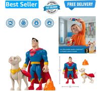 DC Comics DC League of Super-Pets Superman & Krypto, set of 2 poseable figu...