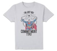 DC Comics DC Originals Superman Commitment Type Men's T-Shirt - White | Size: Large DC Comics White L