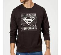 DC Comics DC Superman Christmas Knit Logo Black Christmas Jumper | Size: XL DC Comics Black XL