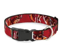 DC Comics Dog Collar with Plastic Clip, Quick Release, Easy Adjustable, The Flash 2023 Pose, 16 to 23 Inches 1.5 Inch Wide