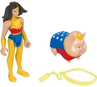 DC Comics Fisher-Price DC League of Super-Pets Wonder Woman & PB, set of 2 poseable figures with accessory for preschool kids ages 3 years and up, HGL04
