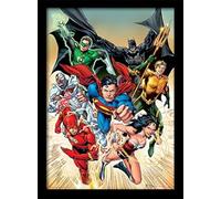 DC Comics FP10895P-PL "Justice League Heroic" Framed Print, 30 x 40 cm