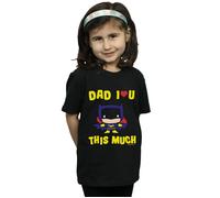 DC Comics Girl's Batman Dad I Love You This Much Cotton T-Shirt in Black | Size: 7-8 Years DC Comics Black 7-8 Years