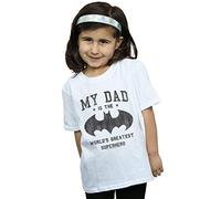 DC Comics Girls Batman My Dad is A Superhero T-Shirt White 9-11 Years