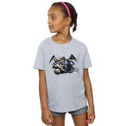 DC Comics Girl's Batman TV Series Bat Bike Cotton T-Shirt in Grey | Size: 5-6 Years DC Comics Grey 5-6 Years