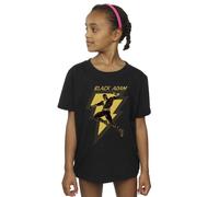 DC Comics Girl's Black Adam Golden Bolt Chest Cotton T-Shirt | Size: 9 Years DC Comics Black 9 Years