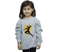 DC Comics Girl's Black Adam Golden Bolt Chest Sweatshirt in Grey | Size: 5-6 Years DC Comics Grey 5-6 Years
