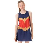 (Blue, 13-14 Years) Wonder Woman Costume For Girls | Kids DC Comics Cosplay Dress Red OR Blue Options | Childrens Fancy Dress Party Outfit Gifts